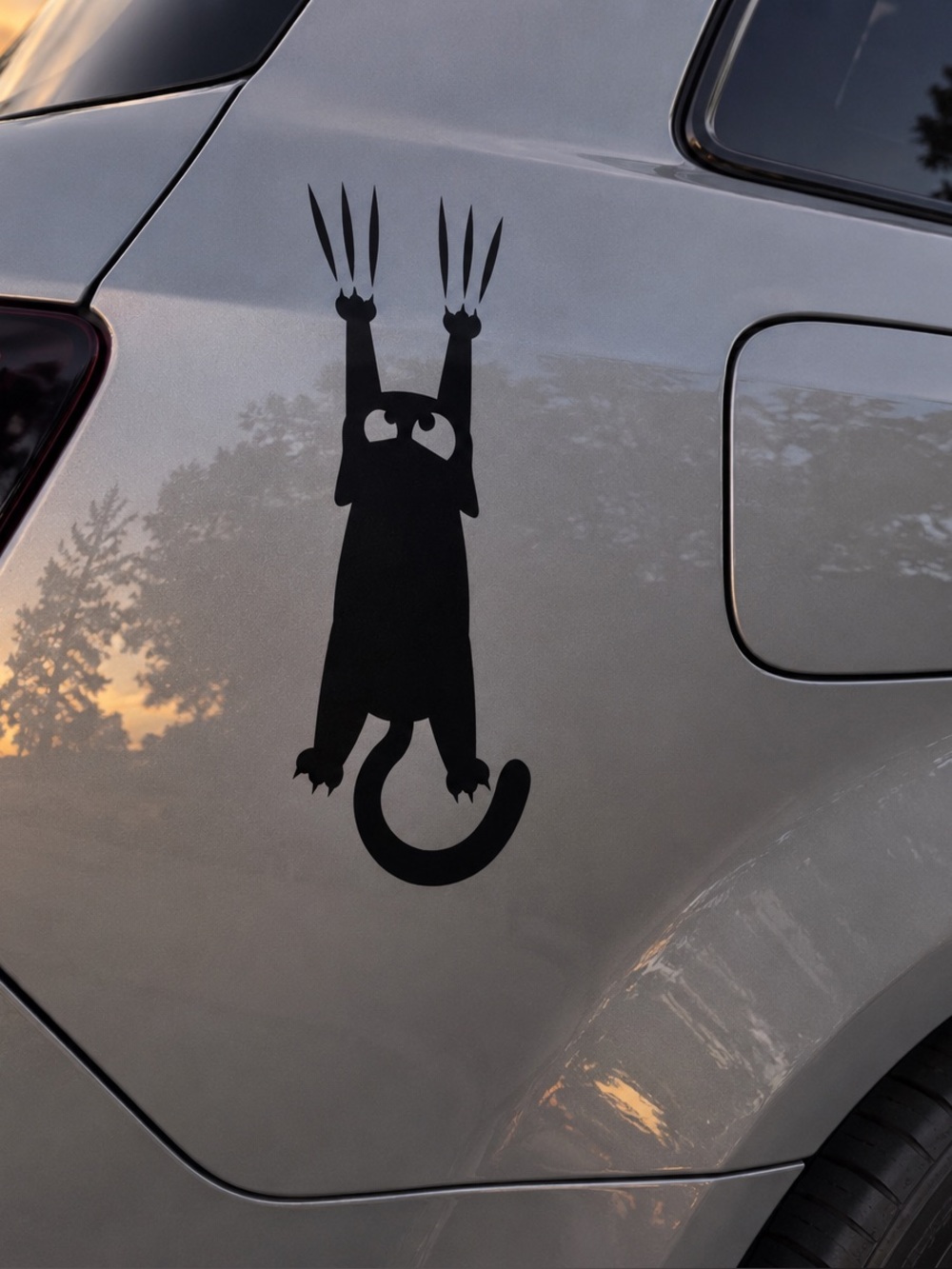 Black Hanging Cat Vinyl Sticker for Pets Cat Lovers